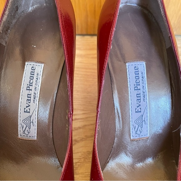 NWOT VINTAGE EVAN PICONE WOMEN’S MAROON CLOSED TOE HIGH HEEL SHOES SIZE 6.5M - Picture 7 of 16
